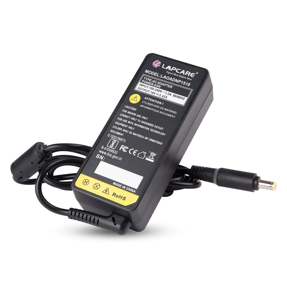 Lapcare  Laptop Adapter Compatible For Acer 65w | 19v/3.42a | 5.5mm x 1.7mm view 2